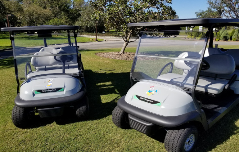 Take Advantage of Walt Disney World Golf's Disney Character-Themed Four-Seater Golf Carts For Family Use